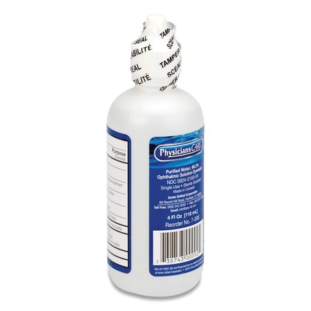 PHYSICIANSCARE First Aid Refill Components Disposable Eye Wash, 4 oz Bottle 340204